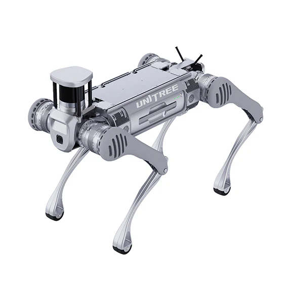 The Unitree B2 robot in standby mode is suitable for indoor environments such as laboratories and exhibition halls.