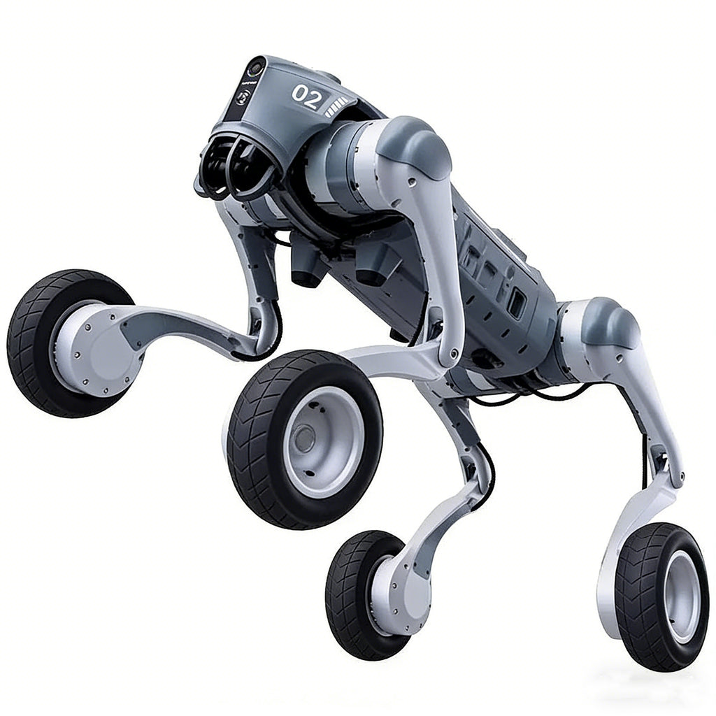 Unitree Go2-W Plus Wheeled Robot Dog with Intel RealSense D435i Depth Camera – NVIDIA Jetson Orin NX 100 TOPS – SLAM Verification – Visual-Inertial Odometry – Secondary Development API – Field Test Research Kit