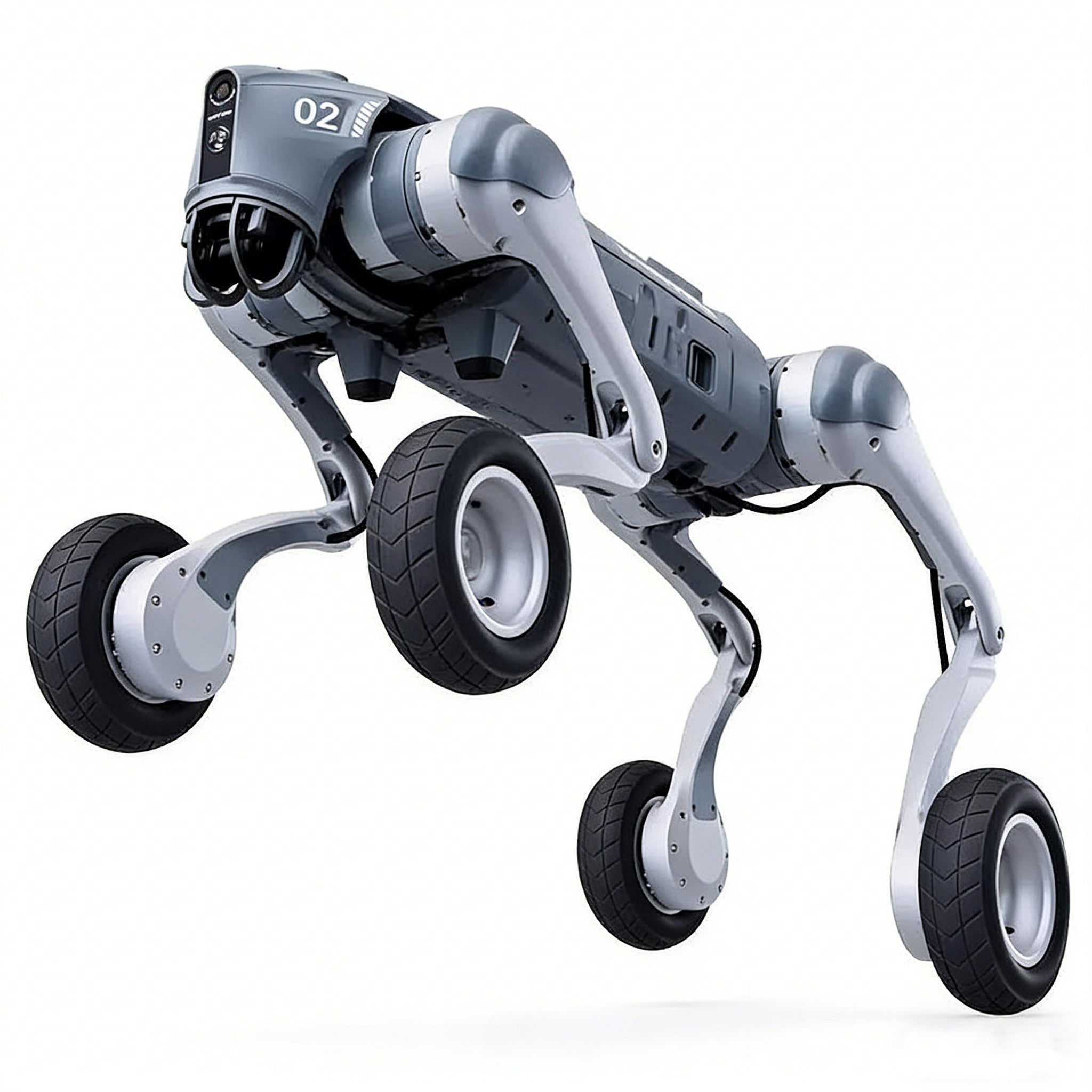 Unitree Go2-W Standard Wheel-Legged Quadruped Robot Dog – All-Terrain 7" Pneumatic Tires – NVIDIA Jetson Orin NX 40 TOPS – 4D LiDAR L1 – 15000mAh Long Endurance – ROS2 SDK Outdoor Patrol Platform