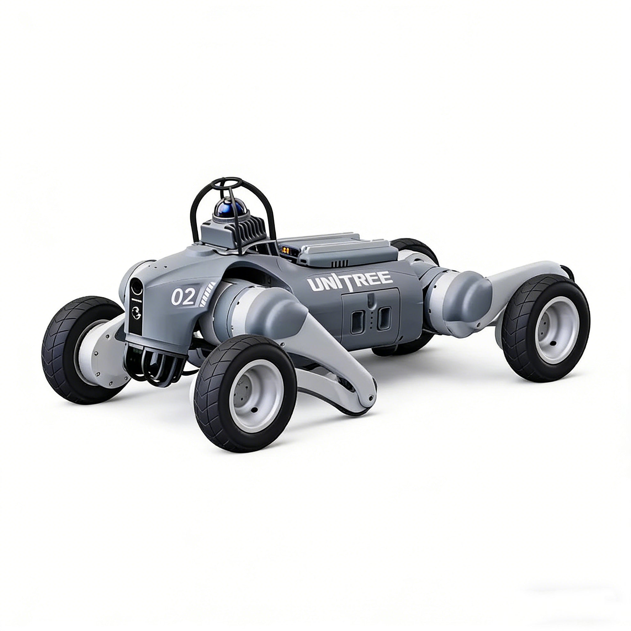 Unitree Go2-W Standard Wheel-Legged Quadruped Robot Dog – All-Terrain 7" Pneumatic Tires – NVIDIA Jetson Orin NX 40 TOPS – 4D LiDAR L1 – 15000mAh Long Endurance – ROS2 SDK Outdoor Patrol Platform