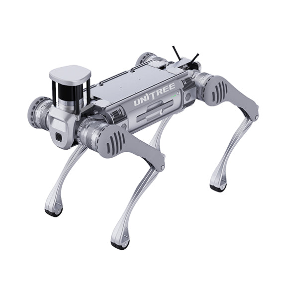 Unitree B2 industrial quadruped robot (robot dog) standing ready for operation